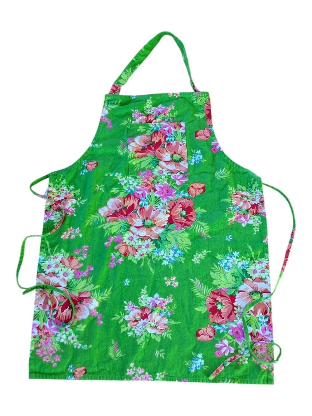 April Cornell Green Floral Cottage Garden Apron